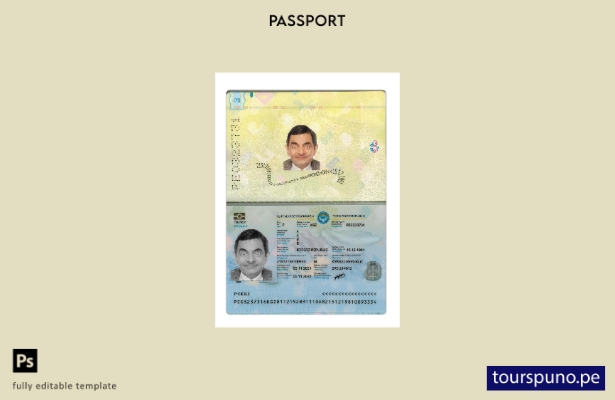 Listo para imprimir la plantilla actual del pasaporte kirguiso